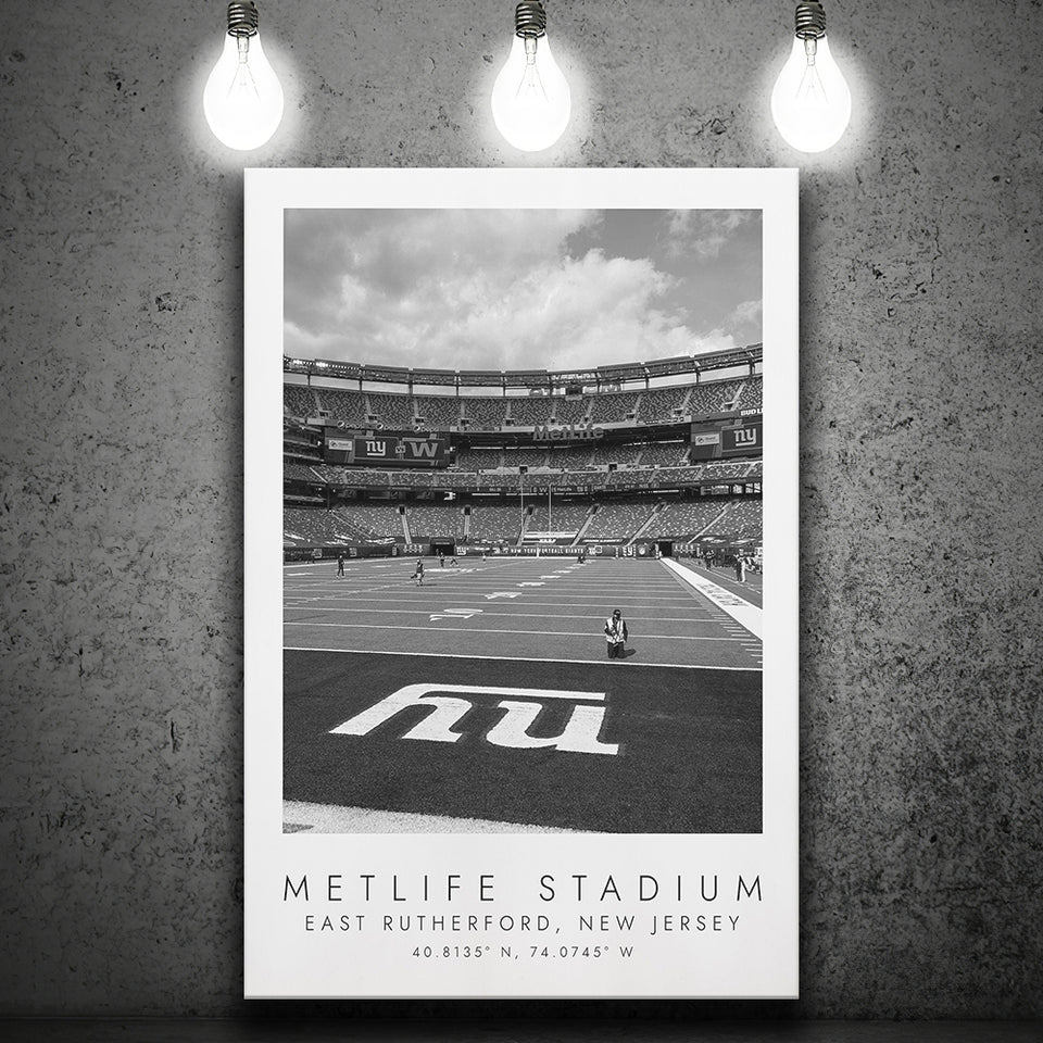 Metlife Stadium New York Giants Football Lovers Black And White Art Canvas Prints Wall Art Home Decor