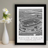 Metlife Stadium New York Jets Football Lovers Black And White Art Framed Art Prints Wall Art Decor, Framed Picture