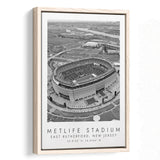 Metlife Stadium New York Jets Football Lovers Black And White Art Framed Canvas Prints Wall Art Home Decor, Floating Frame