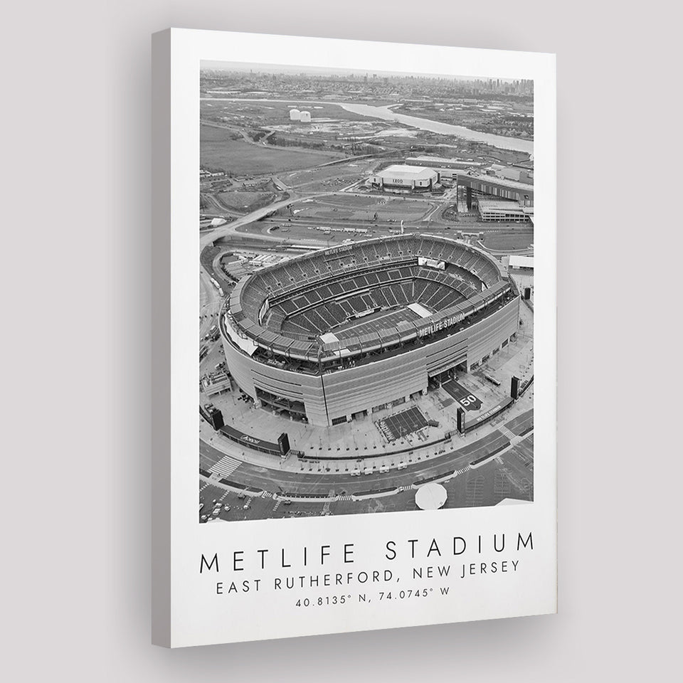 Metlife Stadium New York Jets Football Lovers Black And White Art Canvas Prints Wall Art Home Decor