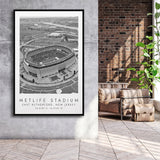 Metlife Stadium New York Jets Football Lovers Black And White Art Framed Canvas Prints Wall Art Home Decor, Floating Frame