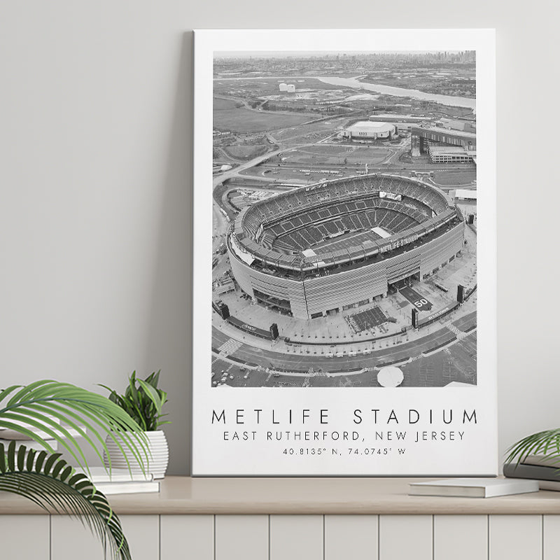 Metlife Stadium New York Jets Football Lovers Black And White Art Canvas Prints Wall Art Home Decor