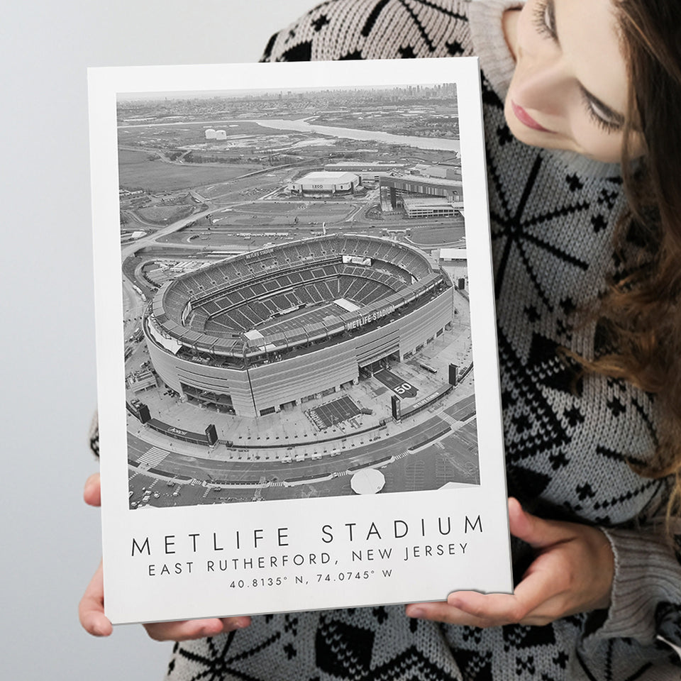 Metlife Stadium New York Jets Football Lovers Black And White Art Canvas Prints Wall Art Home Decor