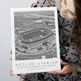 Metlife Stadium New York Jets Football Lovers Black And White Art Canvas Prints Wall Art Home Decor