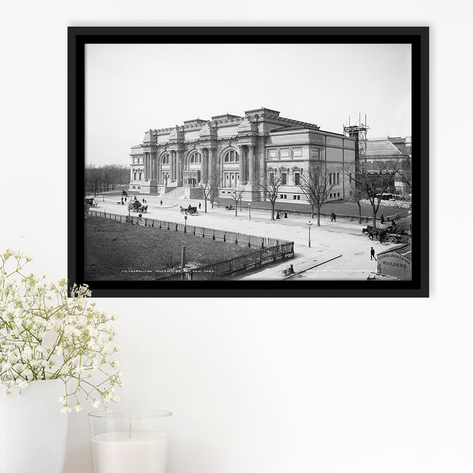Metropolitan Museum Of Art Black And White Print Framed Canvas Prints Wall Art Home Decor,Floating Frame
