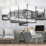 Metropolitan Museum Of Art Black And White Print 5 Panels, Canvas Prints Wall Art Decor, Large Canvas Art