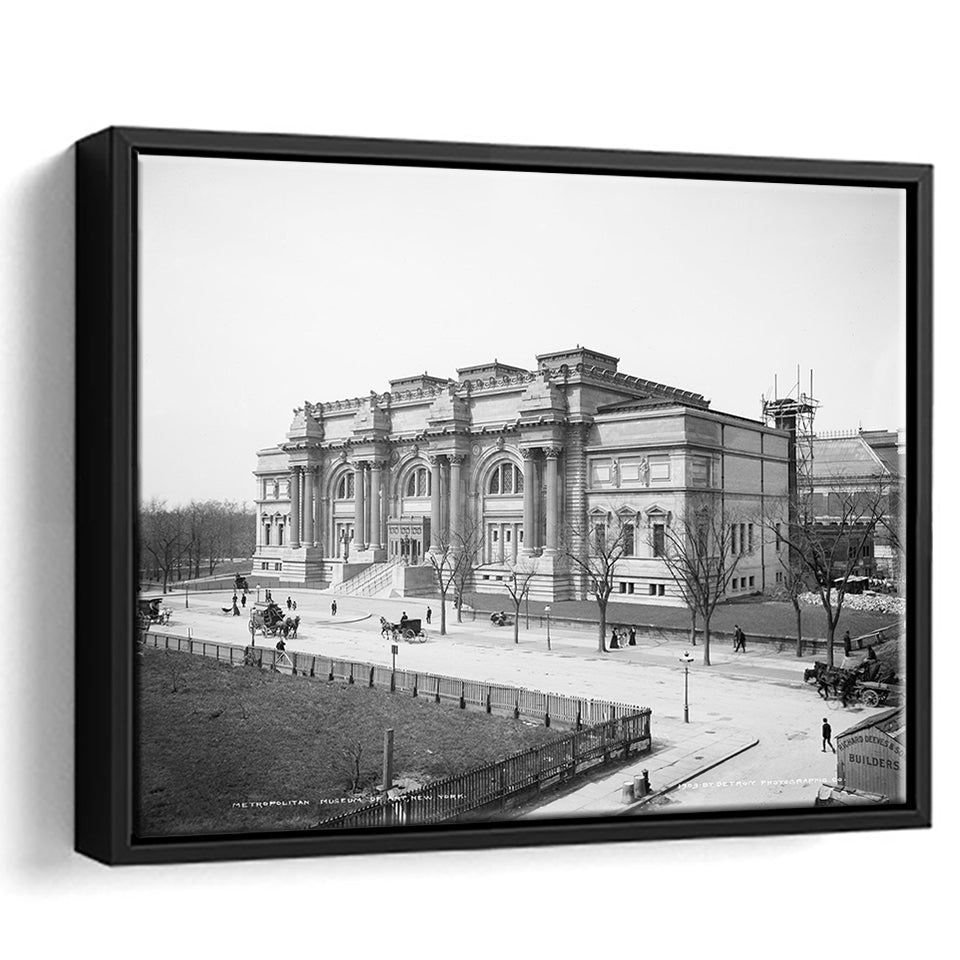 Metropolitan Museum Of Art Black And White Print Framed Canvas Prints Wall Art Home Decor,Floating Frame