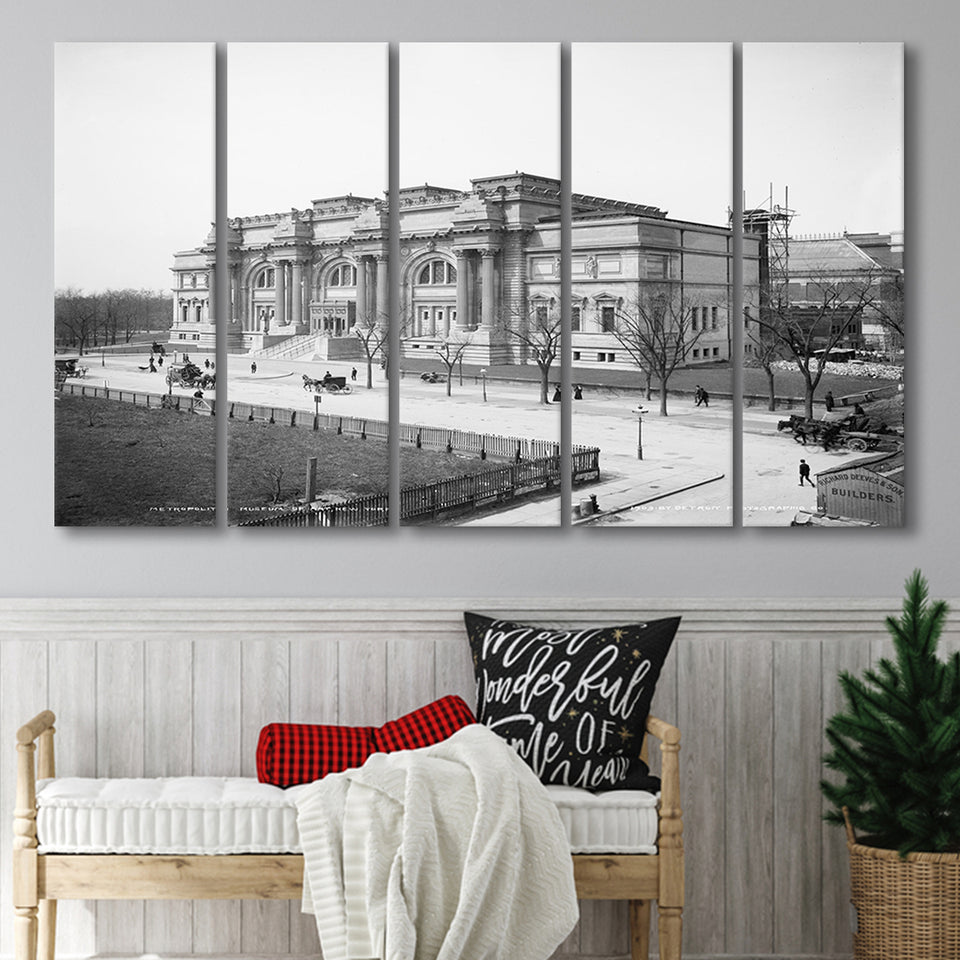 Metropolitan Museum Of Art Black And White Print Larger Canvas Art, 5 Piece Canvas Prints Wall Art Decor