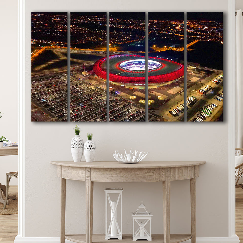 Metropolitano Stadium Aerial View, Stadium Canvas, Sport Art, Gift for him, Multi Panels B, Canvas Prints Wall Art Decor