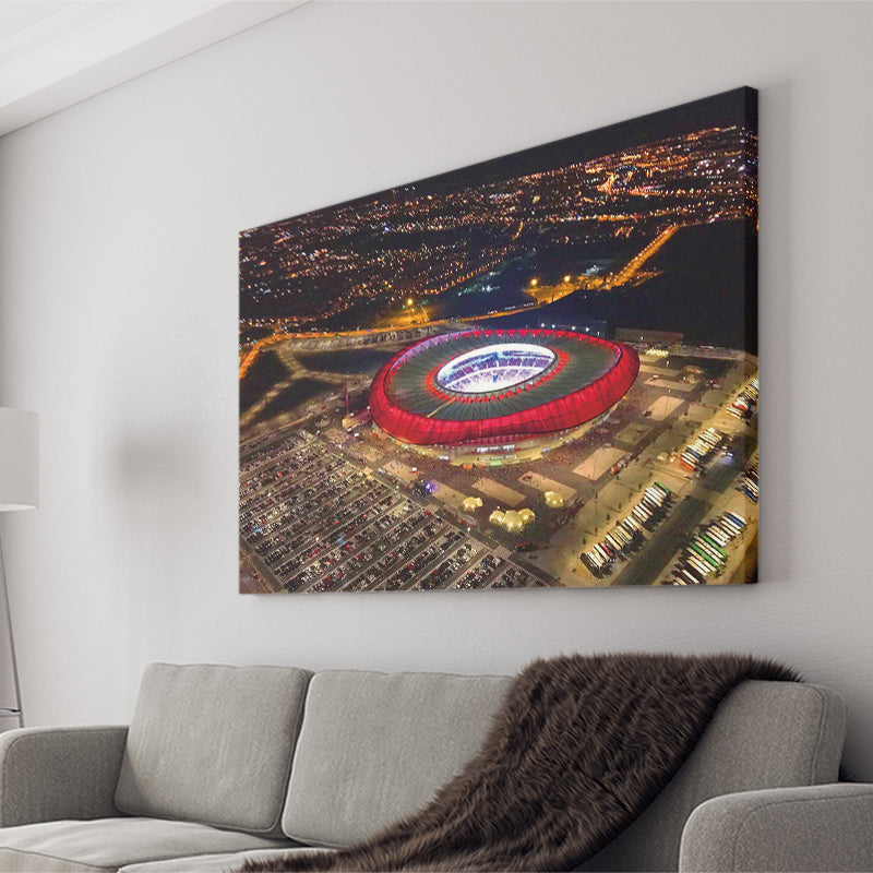 Metropolitano Stadium Aerial View, Stadium Canvas, Sport Art, Gift for him, Fan Gift, Canvas Prints Wall Art Decor