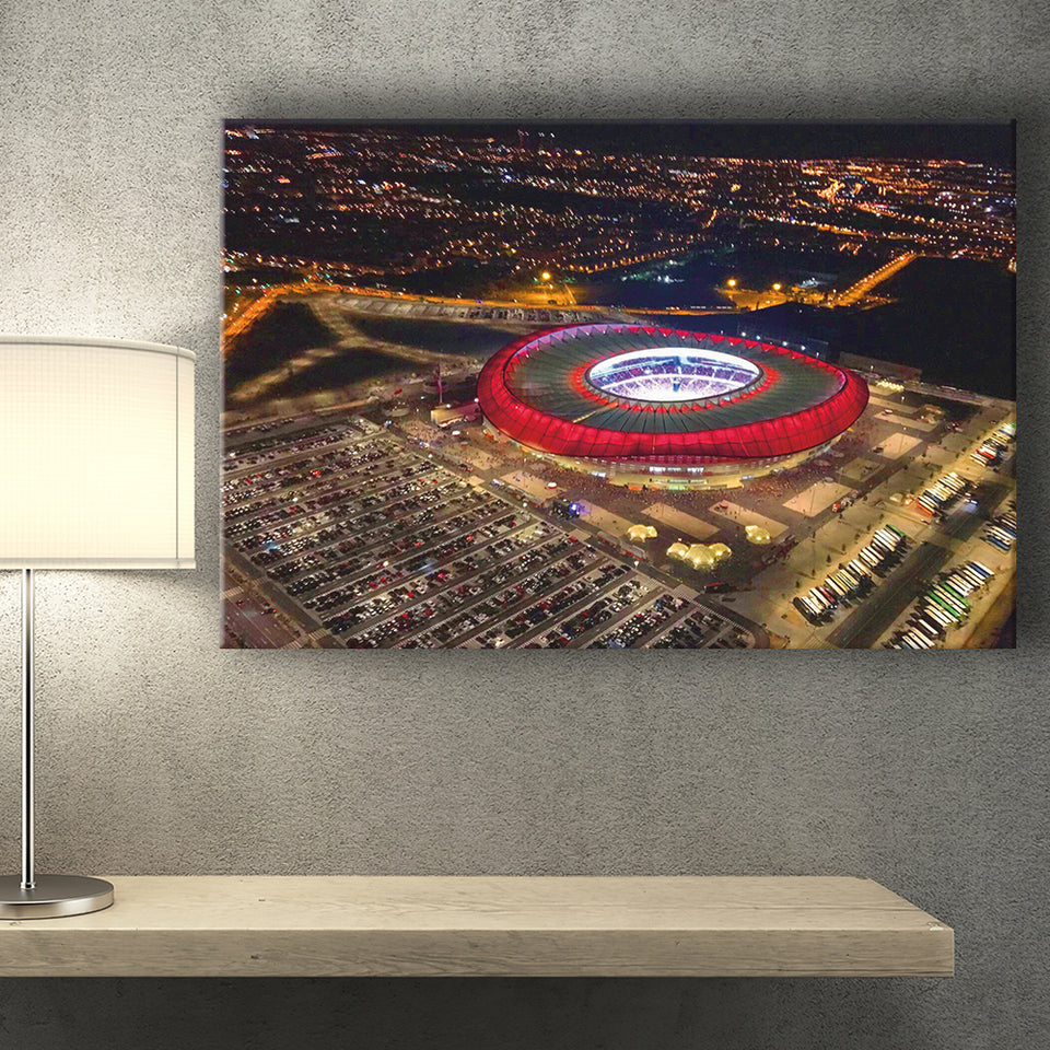 Metropolitano Stadium Aerial View, Stadium Canvas, Sport Art, Gift for him, Fan Gift, Canvas Prints Wall Art Decor
