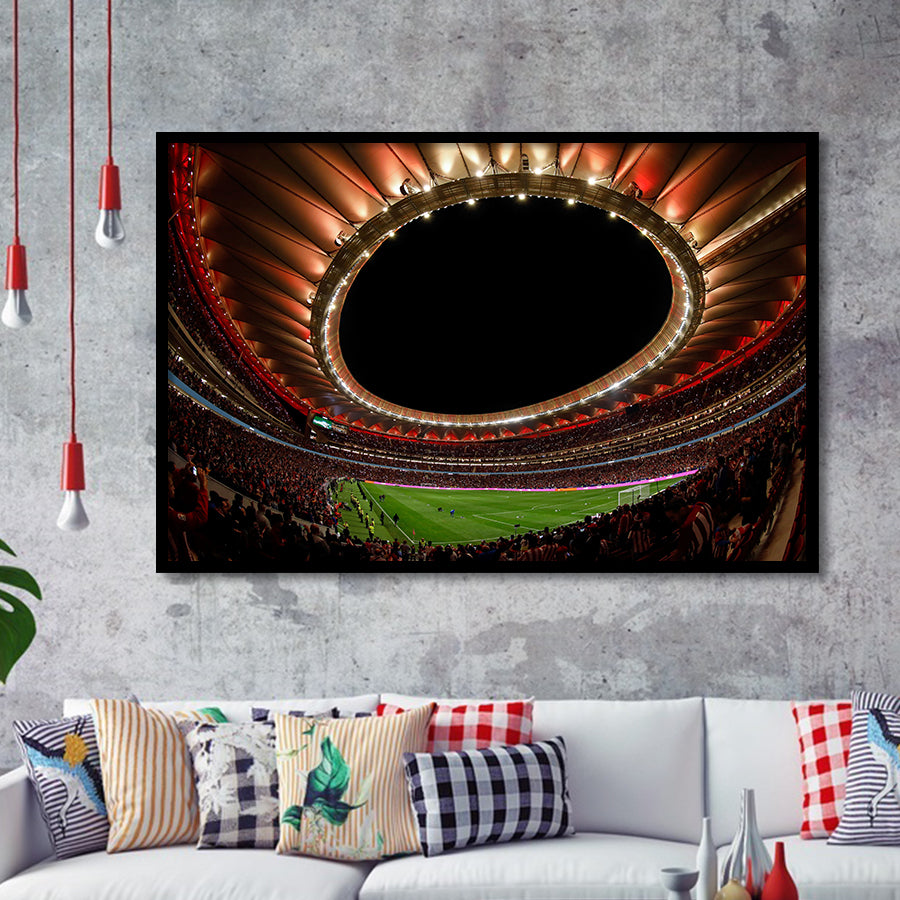 Metropolitano Stadium, Stadium Canvas, Sport Art, Gift for him, Framed Art Prints Wall Art Decor, Framed Picture