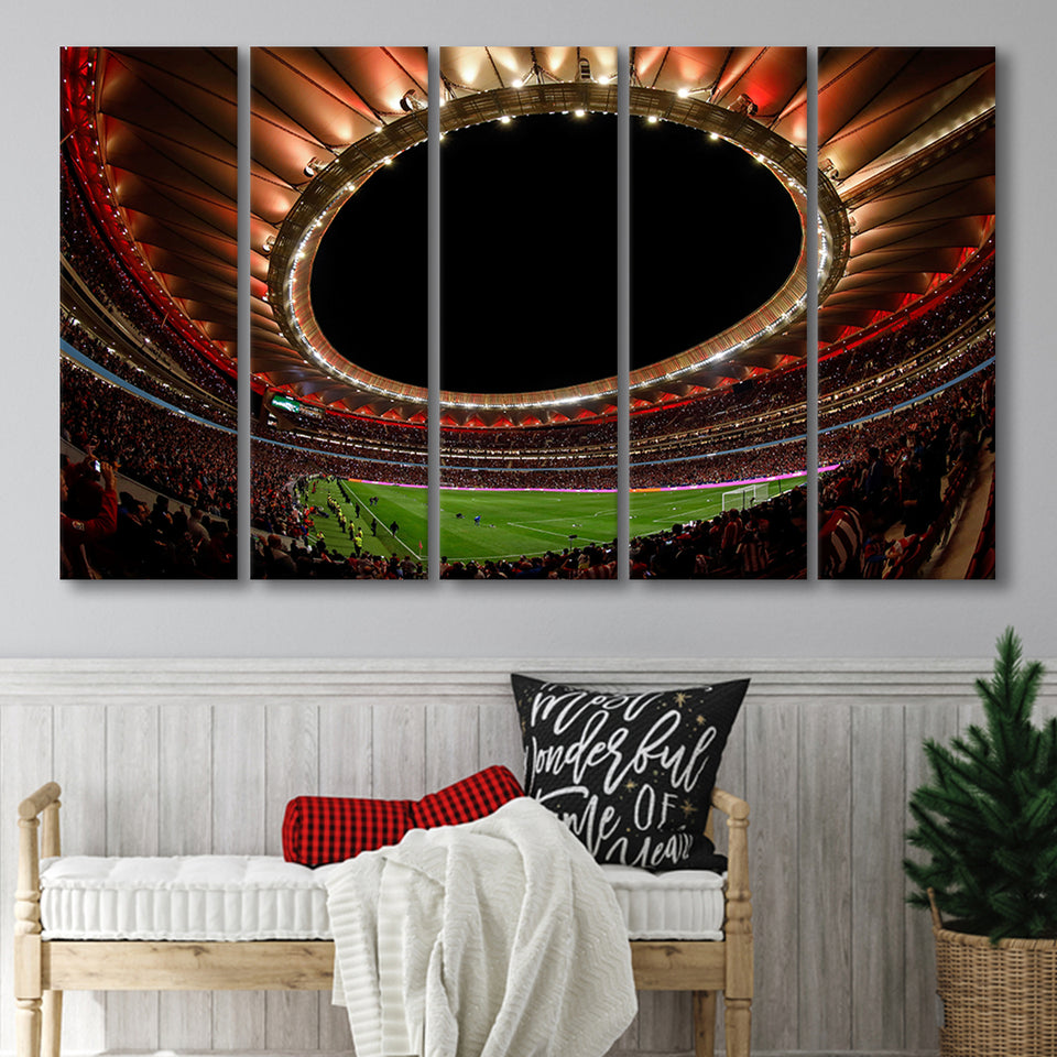 Metropolitano Stadium, Stadium Canvas, Sport Art, Gift for him, Multi Panels B, Canvas Prints Wall Art Decor