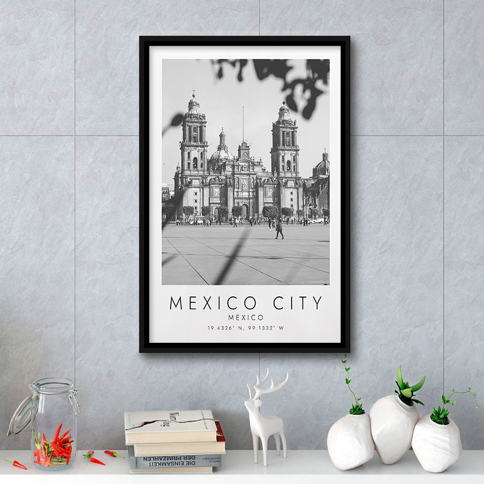 Mexico City Mexico Travel Lovers Framed Canvas Prints Wall Art Home Decor, Floating Frame