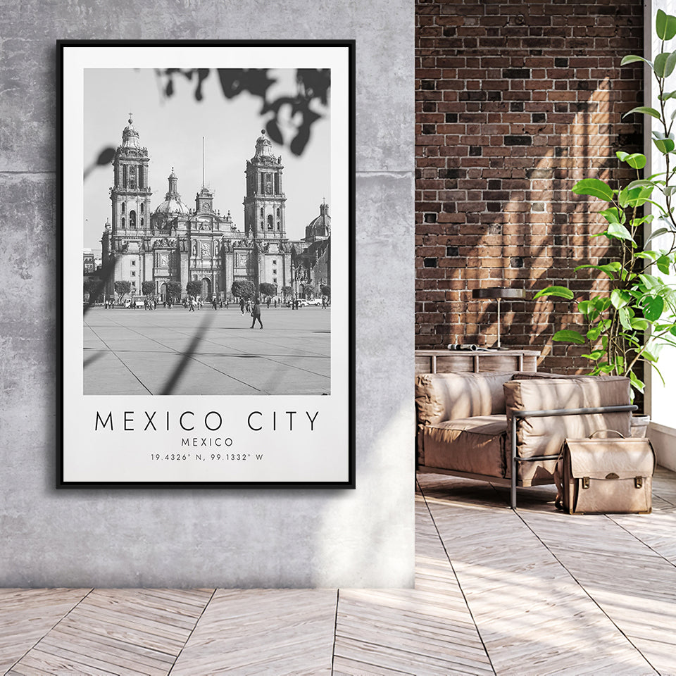 Mexico City Mexico Travel Lovers Framed Canvas Prints Wall Art Home Decor, Floating Frame