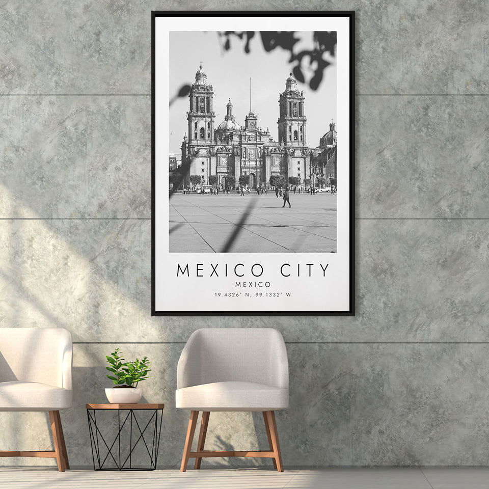 Mexico City Mexico Travel Lovers Framed Canvas Prints Wall Art Home Decor, Floating Frame