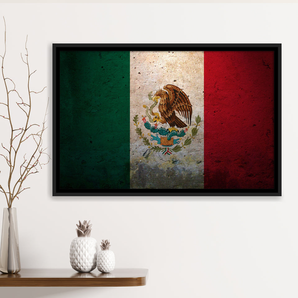 Mexico Flag Framed Canvas Prints Wall Art - Painting Canvas, Wall Decor, Floating Frame,Painting Prints, For Sale