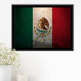 Mexico Flag Framed Canvas Prints Wall Art - Painting Canvas, Wall Decor, Floating Frame,Painting Prints, For Sale