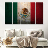 Mexico Flag 5 Pieces B Canvas Prints Wall Art - Painting Canvas, Multi Panels,5 Panel, Wall Decor