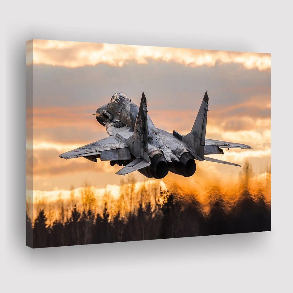 Mig 29 Jetattack Helicopter Shot Down Canvas Prints Wall Art Decor - Painting Canvas, Art Prints, Ready to Hang