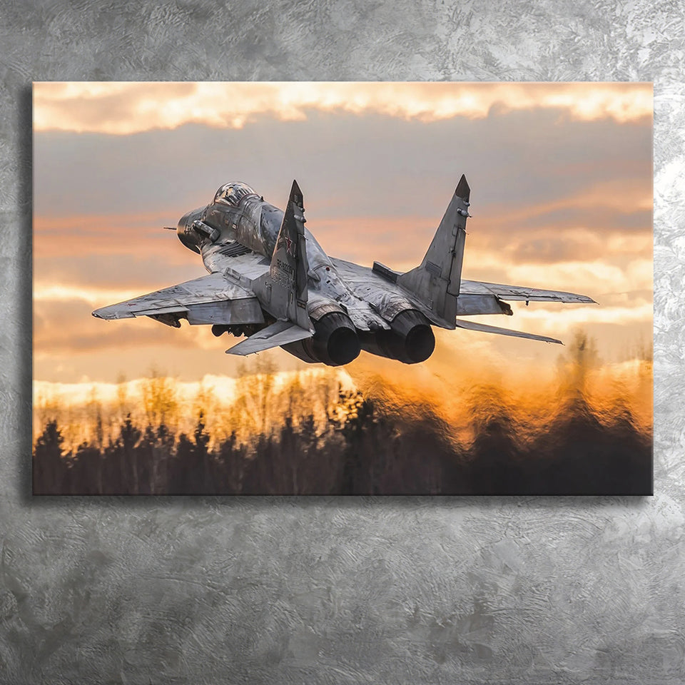 Mig 29 Jetattack Helicopter Shot Down Canvas Prints Wall Art Decor - Painting Canvas, Art Prints, Ready to Hang