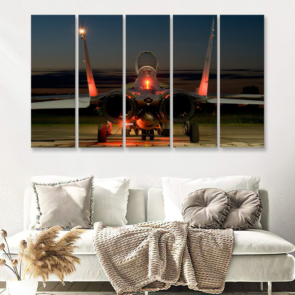 Mig 29 War Airplane 5 Piece B Canvas Prints Wall Art Decor - Painting Canvas, Multi Panels
