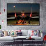 Mig 29 War Airplane Framed Canvas Prints Wall Art Decor - Painting Canvas, Black Framed Picture
