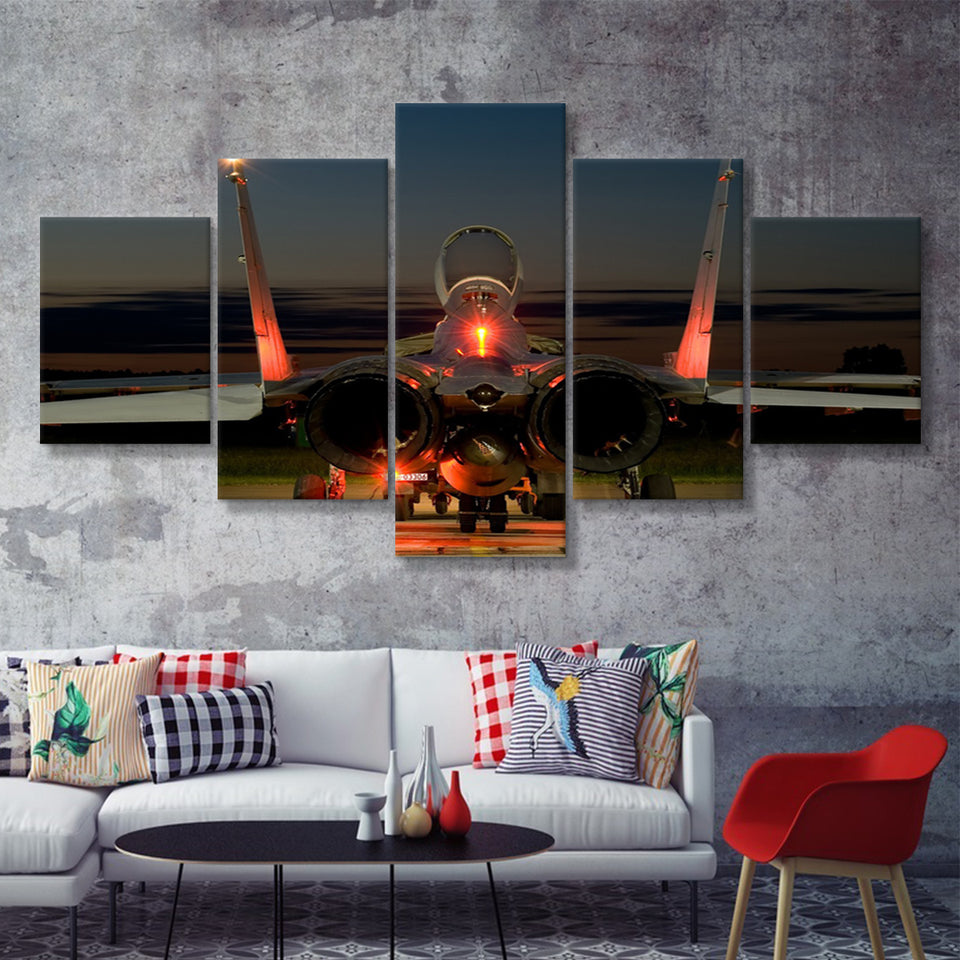 Mig 29 War Airplane 5 Piece Canvas Prints Wall Art Decor - Painting Canvas, Multi Panels