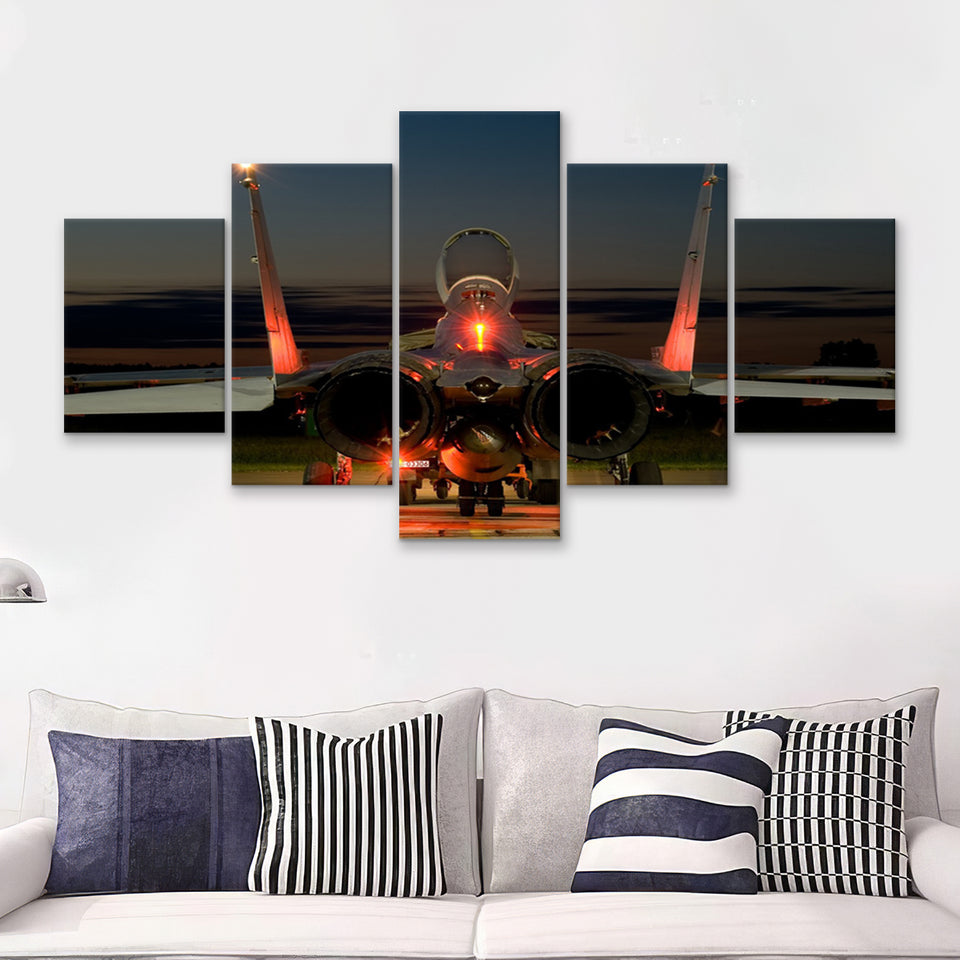 Mig 29 War Airplane 5 Piece Canvas Prints Wall Art Decor - Painting Canvas, Multi Panels