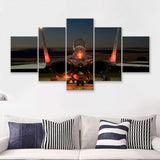 Mig 29 War Airplane 5 Piece Canvas Prints Wall Art Decor - Painting Canvas, Multi Panels