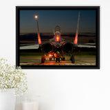 Mig 29 War Airplane Framed Canvas Prints Wall Art Decor - Painting Canvas, Black Framed Picture