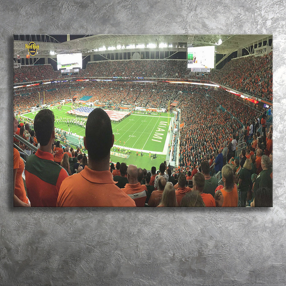 Miami Dolphins Stadium Canvas Prints Hard Rock Stadium Wall Art,Sport Stadium Art Prints, Fan Gift, Wall Decor