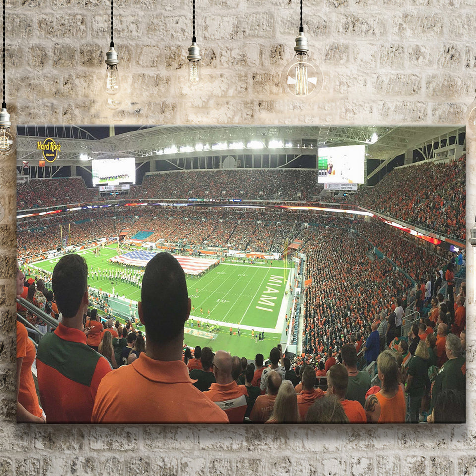 Miami Dolphins Stadium Canvas Prints Hard Rock Stadium Wall Art,Sport Stadium Art Prints, Fan Gift, Wall Decor