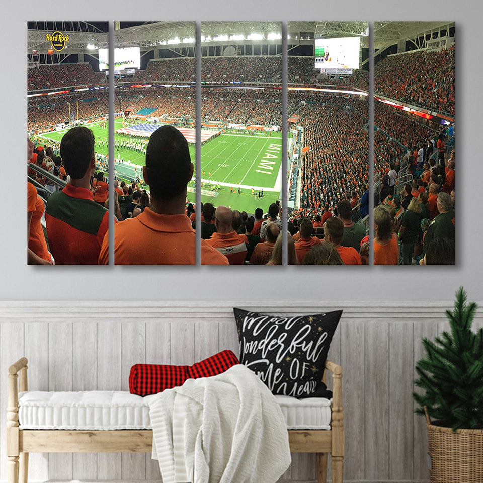 Miami Dolphins Stadium Canvas Prints Hard Rock Stadium Wall Art,Multi Panels B,Sport Stadium Art Prints, Fan Gift