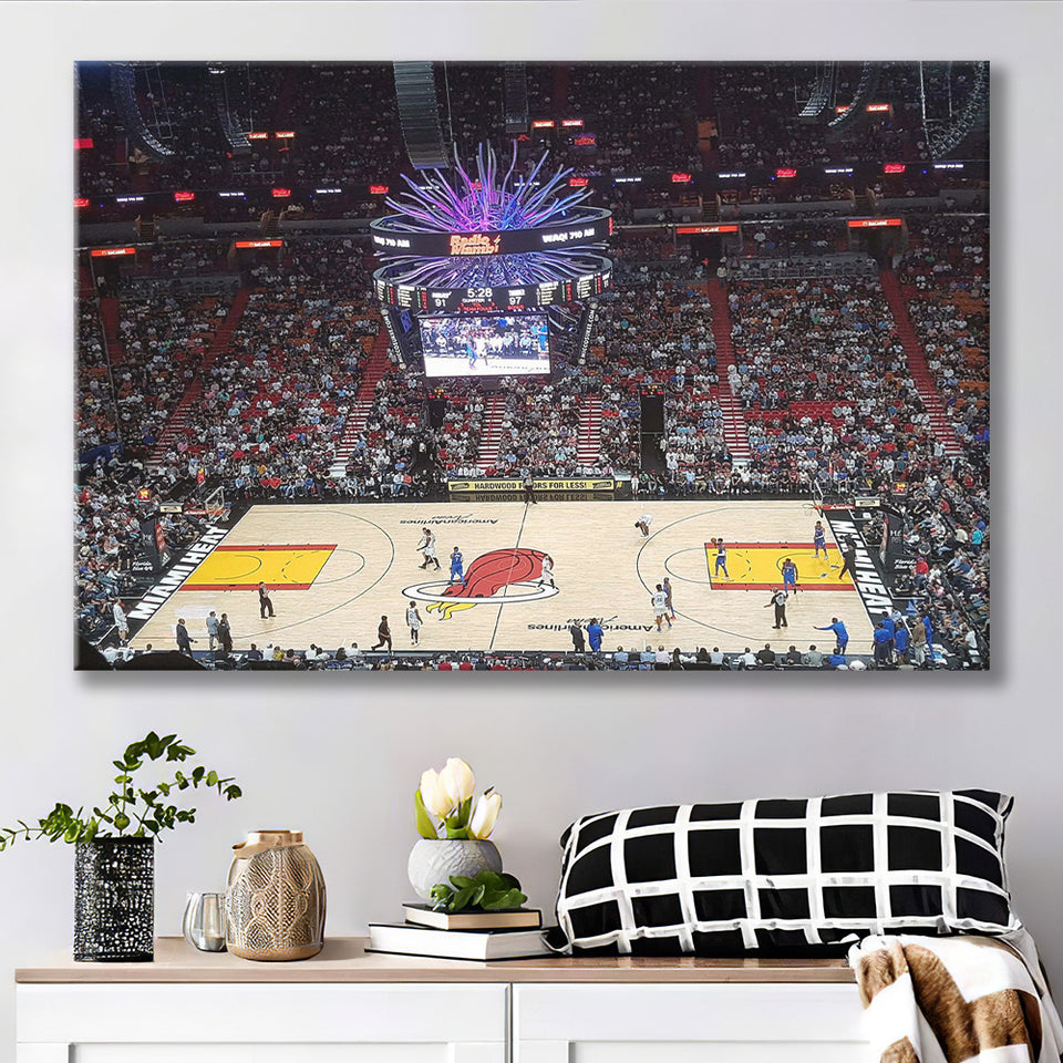 Miami Heat Stadium Canvas Prints FTX Arena Wall Art American,Sport Stadium Art Prints, Fan Gift, Wall Decor