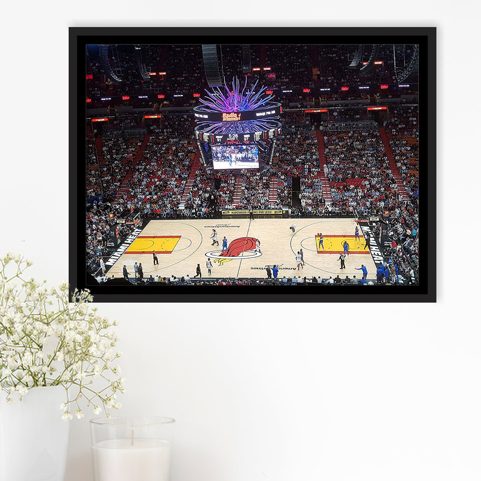 Miami Heat Stadium Framed Canvas Prints FTX Arena Wall Art American,Sport Stadium Art Prints, Fan Gift