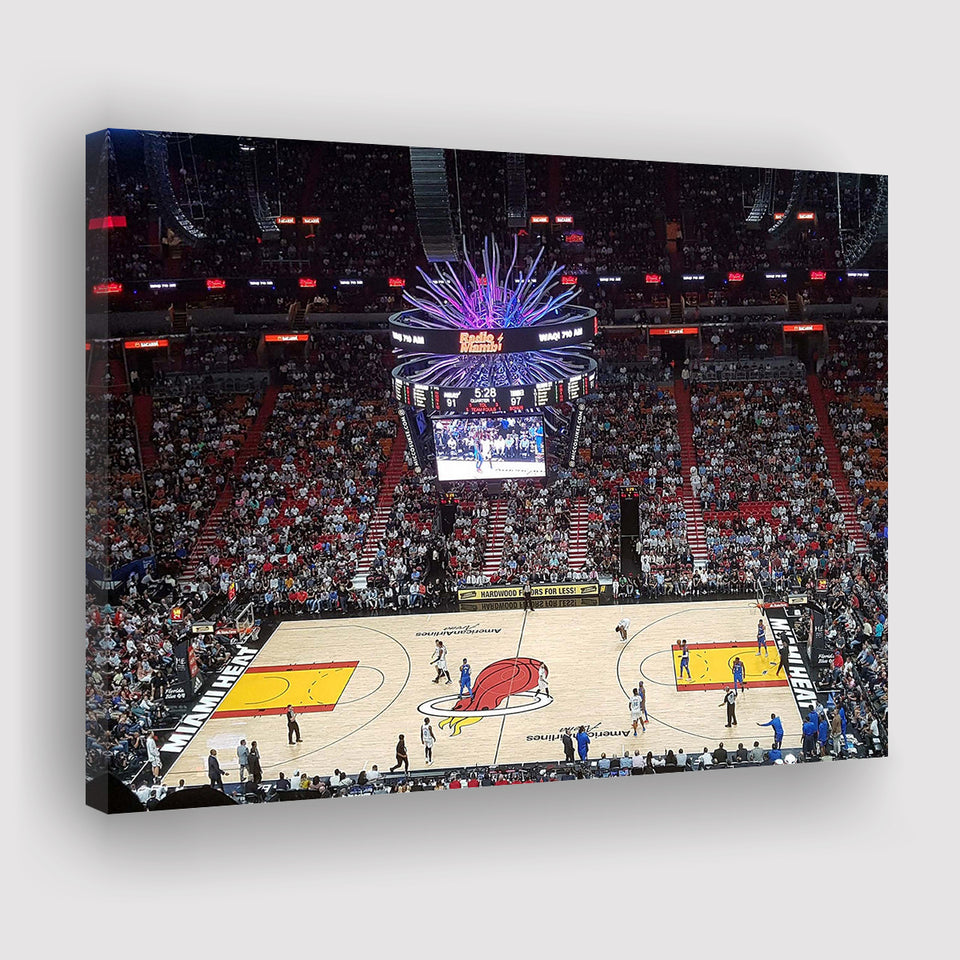 Miami Heat Stadium Canvas Prints FTX Arena Wall Art American,Sport Stadium Art Prints, Fan Gift, Wall Decor