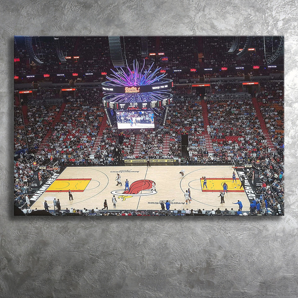 Miami Heat Stadium Canvas Prints FTX Arena Wall Art American,Sport Stadium Art Prints, Fan Gift, Wall Decor