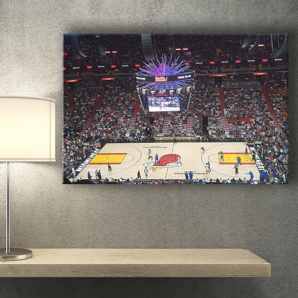 Miami Heat Stadium Canvas Prints FTX Arena Wall Art American,Sport Stadium Art Prints, Fan Gift, Wall Decor