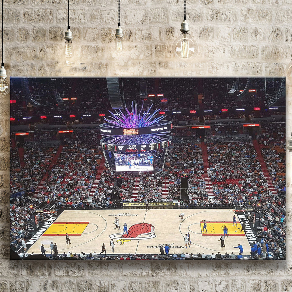 Miami Heat Stadium Canvas Prints FTX Arena Wall Art American,Sport Stadium Art Prints, Fan Gift, Wall Decor