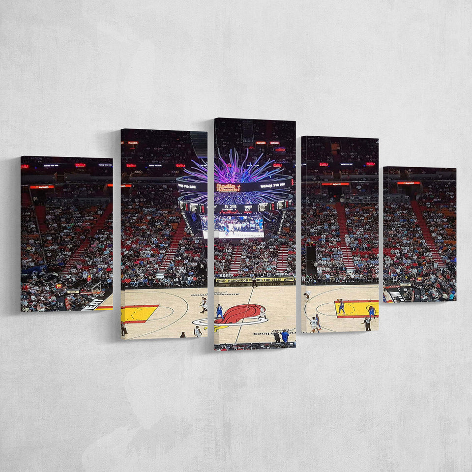 Miami Heat Stadium Canvas Prints FTX Arena Wall Art American,Multi Panels,Sport Stadium Art Prints, Fan Gift