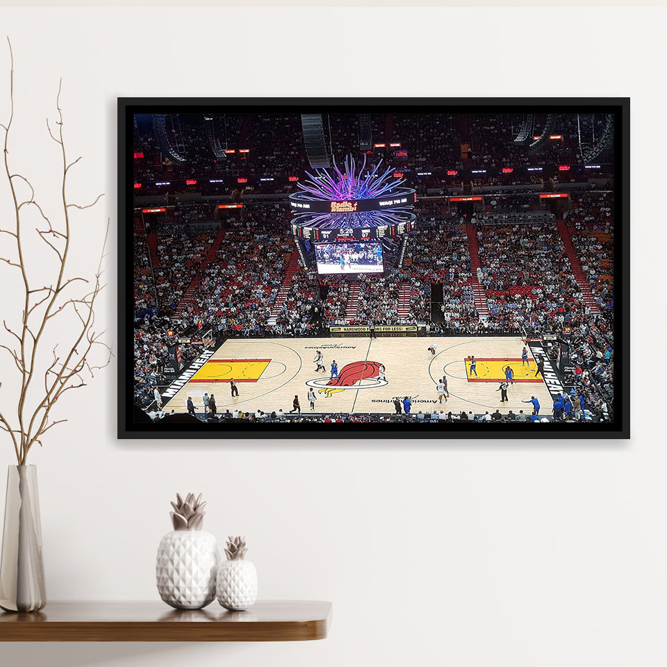 Miami Heat Stadium Framed Canvas Prints FTX Arena Wall Art American,Sport Stadium Art Prints, Fan Gift