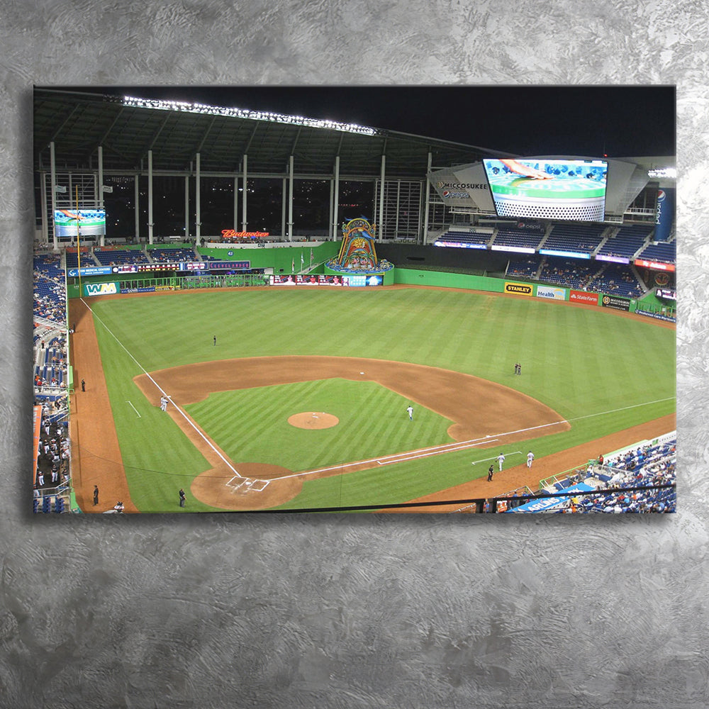 loanDepot Park Baseball Stadium Print, Miami Marlins Baseball