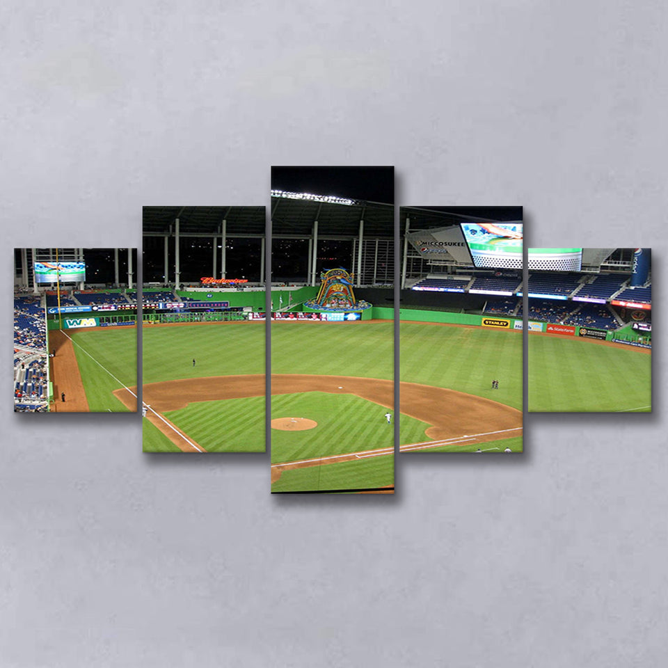 Miami Marlins Wall Art Loan Depot Park Stadium Canvas Prints,Multi Panels,Sport Stadium Art Prints, Fan Gift