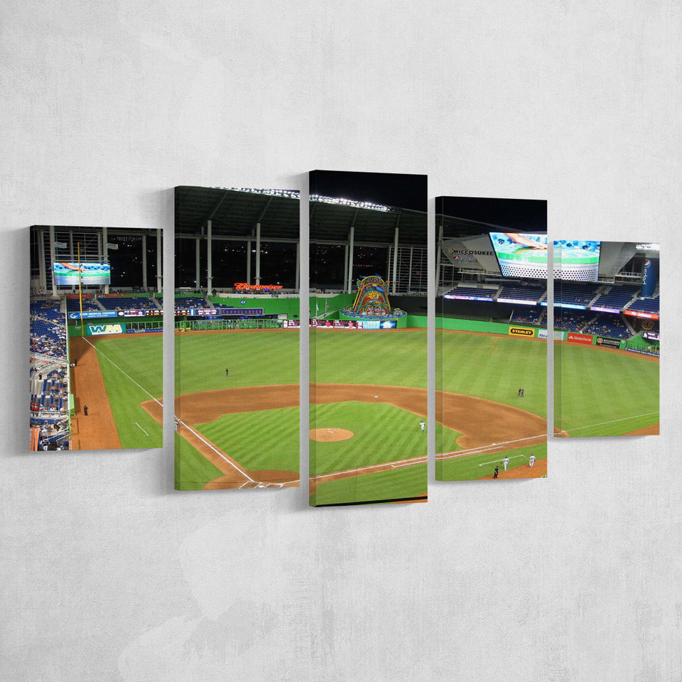 Miami Marlins Wall Art Loan Depot Park Stadium Canvas Prints,Multi Panels,Sport Stadium Art Prints, Fan Gift