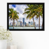 Miami Skyline Large Wall Art Miami Stylish Framed Canvas Prints Wall Art Decor - Paiting Canvas, Art Prints, Floating Frame