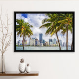 Miami Skyline Large Wall Art Miami Stylish Framed Canvas Prints Wall Art Decor - Paiting Canvas, Art Prints, Floating Frame