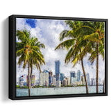 Miami Skyline Large Wall Art Miami Stylish Framed Canvas Prints Wall Art Decor - Paiting Canvas, Art Prints, Floating Frame