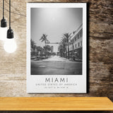 Miami Usa 1 Black And White Art Canvas Prints Wall Art Home Decor