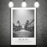Miami Usa 1 Black And White Art Canvas Prints Wall Art Home Decor